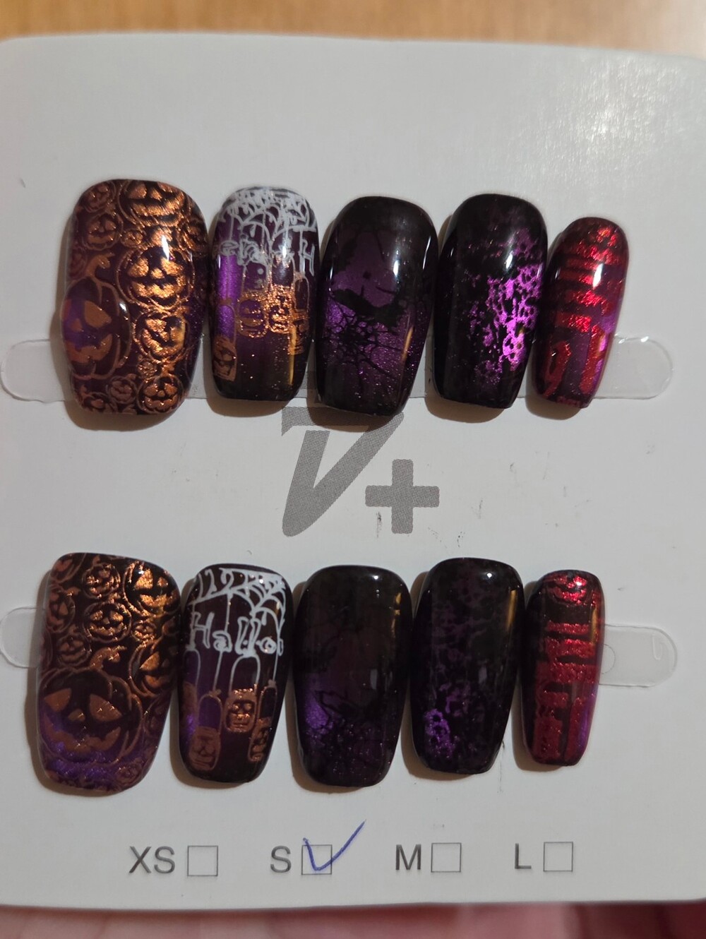Luxury Halloween Shimmery Gothic Press On Nails Set